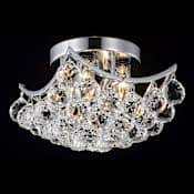 Elegant Lighting Corona 4 Light 10" Wide Semi-Flush Bowl Ceiling Fixture with Clear Royal Cut Crystals Chrome