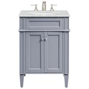 Elegant Lighting Park Ave 24" Free Standing Single Basin Vanity Set with Cabinet and Marble Vanity Top Grey