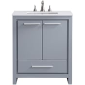 Elegant Lighting Filipo 30" Free Standing Single Basin Vanity Set with Cabinet and Quartz Vanity Top Grey