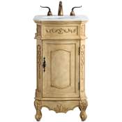 Elegant Lighting Danville 18" Free Standing Single Basin Vanity Set with Cabinet and Quartz Vanity Top Antique Beige