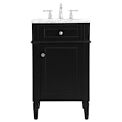 Elegant Lighting Park Avenue 20" Free Standing Single Basin Vanity Set with Cabinet and Marble Vanity Top Black