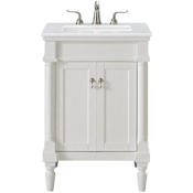 Elegant Lighting Lexington 24" Free Standing Single Basin Vanity Set with Cabinet and Quartz Vanity Top Antique White