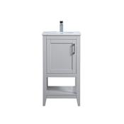 Elegant Lighting Aubrey 18" Free Standing Single Basin Vanity Set with Cabinet and Engineered Marble Vanity Top Grey