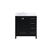 Elegant Lighting Irene 32" Free Standing Single Basin Vanity Set with Cabinet, Engineered Marble Vanity Top, and Backsplash Black