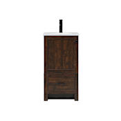 Elegant Lighting Soma 18" Free Standing Single Basin Vanity Set with Cabinet and Engineered Stone Vanity Top Expresso
