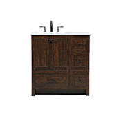 Elegant Lighting Soma 32" Free Standing Single Basin Vanity Set with Cabinet and Engineered Stone Vanity Top Expresso