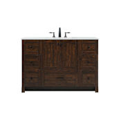 Elegant Lighting Soma 48" Free Standing Single Basin Vanity Set with Cabinet and Engineered Stone Vanity Top Expresso