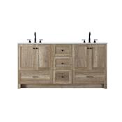Elegant Lighting Soma 66" Free Standing Double Basin Vanity Set with Cabinet and Engineered Stone Vanity Top Natural Oak