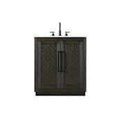 Elegant Lighting Chase 30" Free Standing Single Basin Vanity Set with Cabinet and Engineered Stone Vanity Top Chocolate Oak