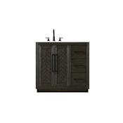Elegant Lighting Chase 36" Free Standing Single Basin Vanity Set with Cabinet and Engineered Stone Vanity Top Chocolate Oak