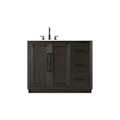 Elegant Lighting Chase 42" Free Standing Single Basin Vanity Set with Cabinet and Engineered Stone Vanity Top Chocolate Oak