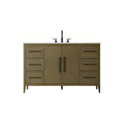 Elegant Lighting Millie 54" Free Standing Single Basin Vanity Set with Cabinet and Engineered Stone Vanity Top Chestnut Brown