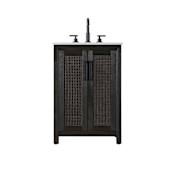 Elegant Lighting Alina 24" Free Standing Single Basin Vanity Set with Cabinet and Engineered Stone Vanity Top Chocolate Oak