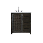Elegant Lighting Alina 32" Free Standing Single Basin Vanity Set with Cabinet and Engineered Stone Vanity Top Chocolate Oak