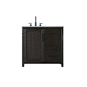 Elegant Lighting Alina 36" Free Standing Single Basin Vanity Set with Cabinet and Engineered Stone Vanity Top Chocolate Oak