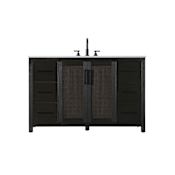 Elegant Lighting Alina 54" Free Standing Single Basin Vanity Set with Cabinet and Engineered Stone Vanity Top Chocolate Oak