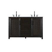 Elegant Lighting Alina 54" Free Standing Double Basin Vanity Set with Cabinet and Engineered Stone Vanity Top Chocolate Oak