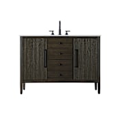 Elegant Lighting Blakely 48" Free Standing Single Basin Vanity Set with Cabinet and Engineered Stone Vanity Top Chocolate Oak