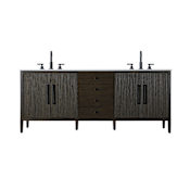 Elegant Lighting Blakely 84" Free Standing Double Basin Vanity Set with Cabinet and Engineered Stone Vanity Top Chocolate Oak