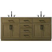 Elegant Lighting Alden 72" Free Standing Double Basin Vanity Set with Cabinet and Engineered Marble Vanity Top Chestnut Brown
