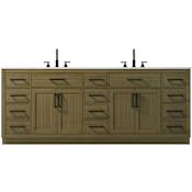 Elegant Lighting Alden 84" Free Standing Double Basin Vanity Set with Cabinet and Engineered Marble Vanity Top Chestnut Brown