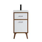 Elegant Lighting Boise 18" Free Standing Single Basin Vanity Set with Cabinet and Resin Vanity Top Matte White