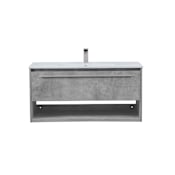 Elegant Lighting Kasper 40" Wall Mounted Single Basin Vanity Set with Cabinet and Resin Vanity Top Concrete Grey
