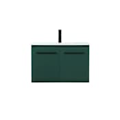 Elegant Lighting Penn 30" Wall Mounted Single Basin Vanity Set with Cabinet and Engineered Marble Vanity Top Green
