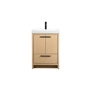 Elegant Lighting Wyatt 24" Free Standing Single Basin Vanity Set with Cabinet and Resin Vanity Top Maple