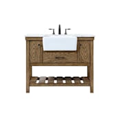 Elegant Lighting Clement 42" Free Standing Single Basin Vanity Set with Cabinet and Marble Vanity Top Driftwood
