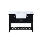 Elegant Lighting Clement 48" Free Standing Single Basin Vanity Set with Cabinet and Marble Vanity Top Black