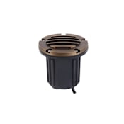 Elegant Lighting Single Aera 5" Wide 12V In-Ground Well Light with Grate Antique Brass