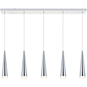 Elegant Lighting Fantasia 5 Light 42" Wide LED Suspension Linear Pendant Chrome