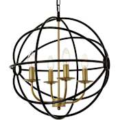 Elegant Lighting Octavia 4 Light 18" Wide Taper Candle Pendant Brass / Dark Brown