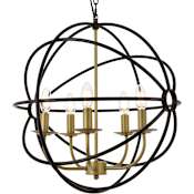 Elegant Lighting Octavia 5 Light 20" Wide Taper Candle Chandelier Brass / Dark Brown