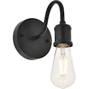 Elegant Lighting Serif Single Light 5" Tall Bathroom Sconce Black