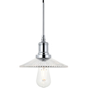 Elegant Lighting Waltz Single Light 9" Wide Mini Pendant Chrome / Clear
