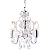 Elegant Lighting Karter 3 Light 10" Wide Crystal Chandelier Chrome