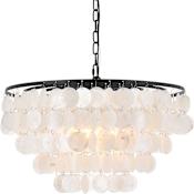 Elegant Lighting Selene 4 Light 20" Wide Chandelier Black / White