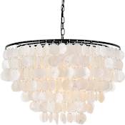 Elegant Lighting Selene 6 Light 26" Wide Chandelier Black / White