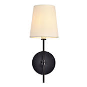 Elegant Lighting Mel 15" Tall Bathroom Sconce Black