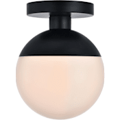 Elegant Lighting Eclipse 8" Wide Semi-flush Globe Ceiling Fixture Black