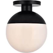 Elegant Lighting Eclipse 12" Wide Semi-Flush Globe Ceiling Fixture Black