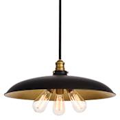 Elegant Lighting Anders 3 Light 20-1/2" Wide Pendant with Metal Shade Black / Brass
