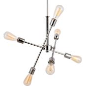 Elegant Lighting Axel 6 Light 17" Wide Sputnik Chandelier Polished Nickel