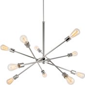 Elegant Lighting Axel 10 Light 27" Wide Sputnik Chandelier Polished Nickel