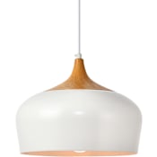 Elegant Lighting Nora Single Light 11-1/2" Wide Pendant with an Aluminum Shade White / Natural Wood
