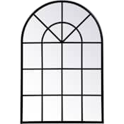 Elegant Lighting Motif 28" W x 41-1/2" H Arched Metal Framed Accent Wall Mirror Black
