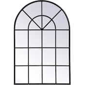 Elegant Lighting Motif 31-1/2" W x 47-1/4" H Arched Metal Framed Accent Wall Mirror Black