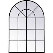 Elegant Lighting Motif 36-1/4" W x 53-1/8" H Arched Metal Framed Accent Wall Mirror Black